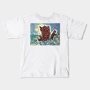 Rock in the ocean drawing Kids T-Shirt